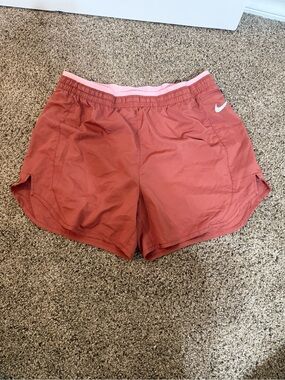 Nike Women's Rust Shorts with Pink Waistband